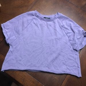 Cropped raw cut forever 21 short sleeve sweatshirt
